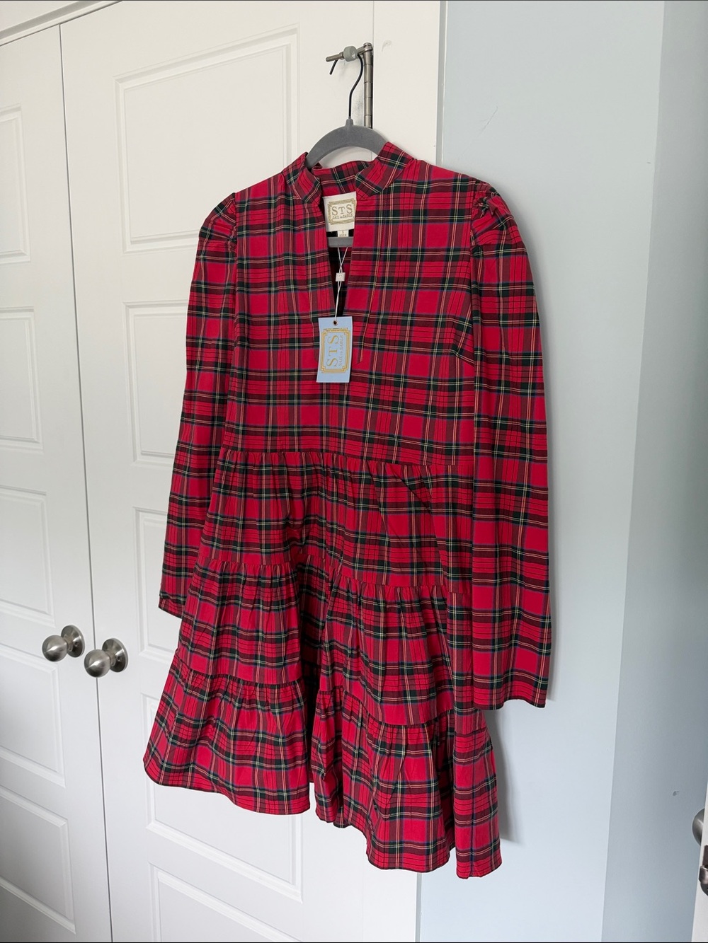 Sail to Sable Tartan Plaid Tiered Mini Dress - Sz Small (NWT) - Picture 4 of 4